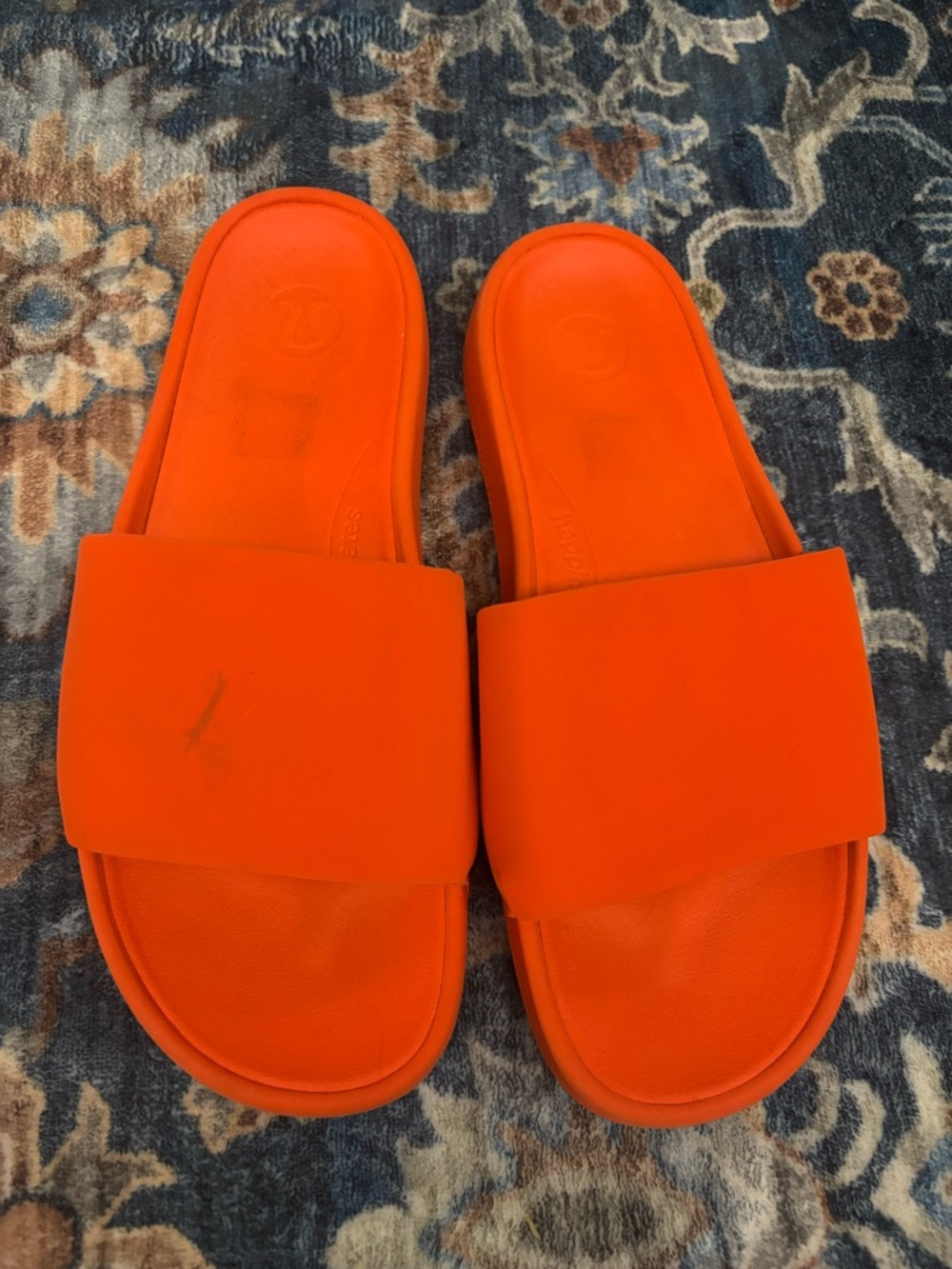 Bright Orange Slide Sandals